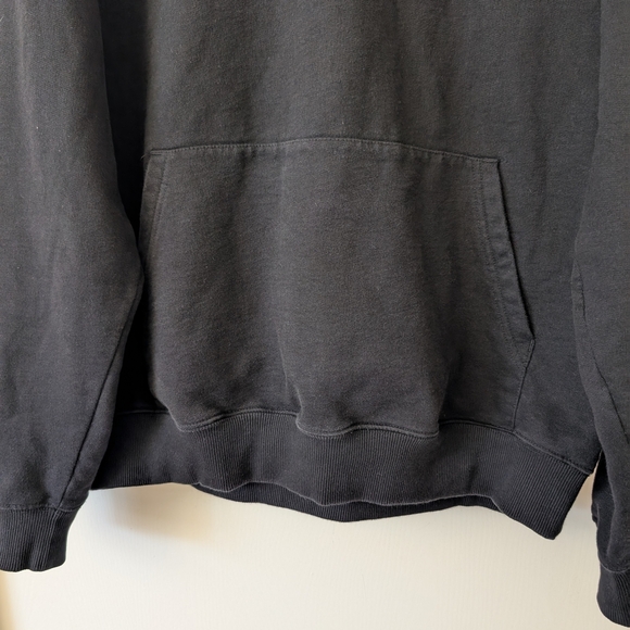 LOWER Mens XL Set Hood 100% Cotton Black Hoodie Sweatshirt Streetwear Casual - Picture 2 of 9